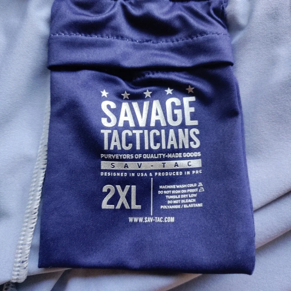 Savage Tacticians Mens 2XL Navy Neon Tactical Skull Board Shorts Swim Trunks